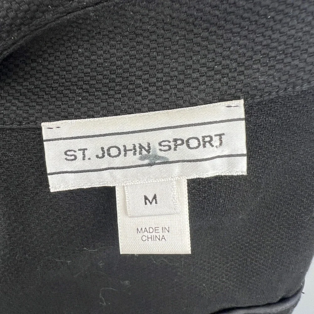 St. John Sport Black Trucker Jacket Paillettes Nautical‎ Ribbon Size M
